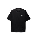 Black Cotton Allover Print T-shirt