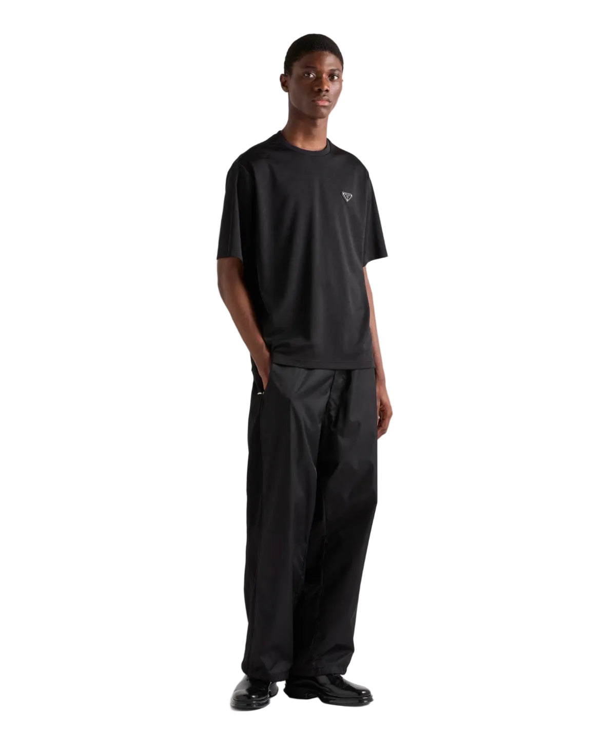 Black Cotton Allover Print T-shirt