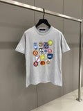 Signature Patches Grey Cotton T-shirt