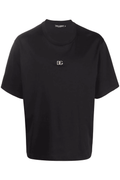 Black T-shirt with Metallic DG Logo in Gold